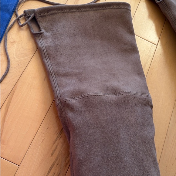SALE! Stuart Weitzman Suede Taupe Kirstie Over the Knee (OTK) Boot, 60mm - Picture 16 of 16
